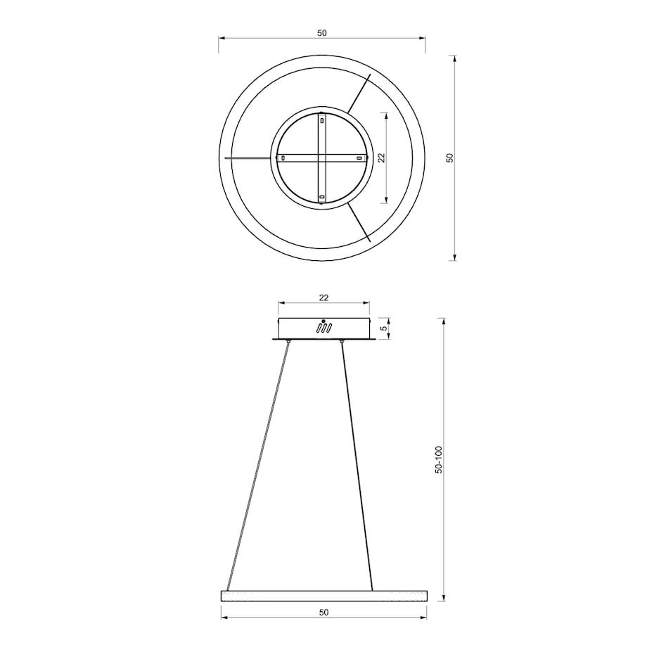 Lampa wisząca Galaxia ML8421 LED 26W metalowa złota