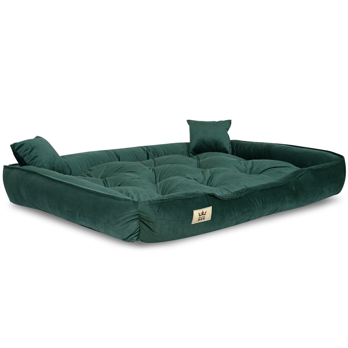 Legowisko Dla Psa Welurowe 115X95 Cm Prestiżowe Ciemnozielone