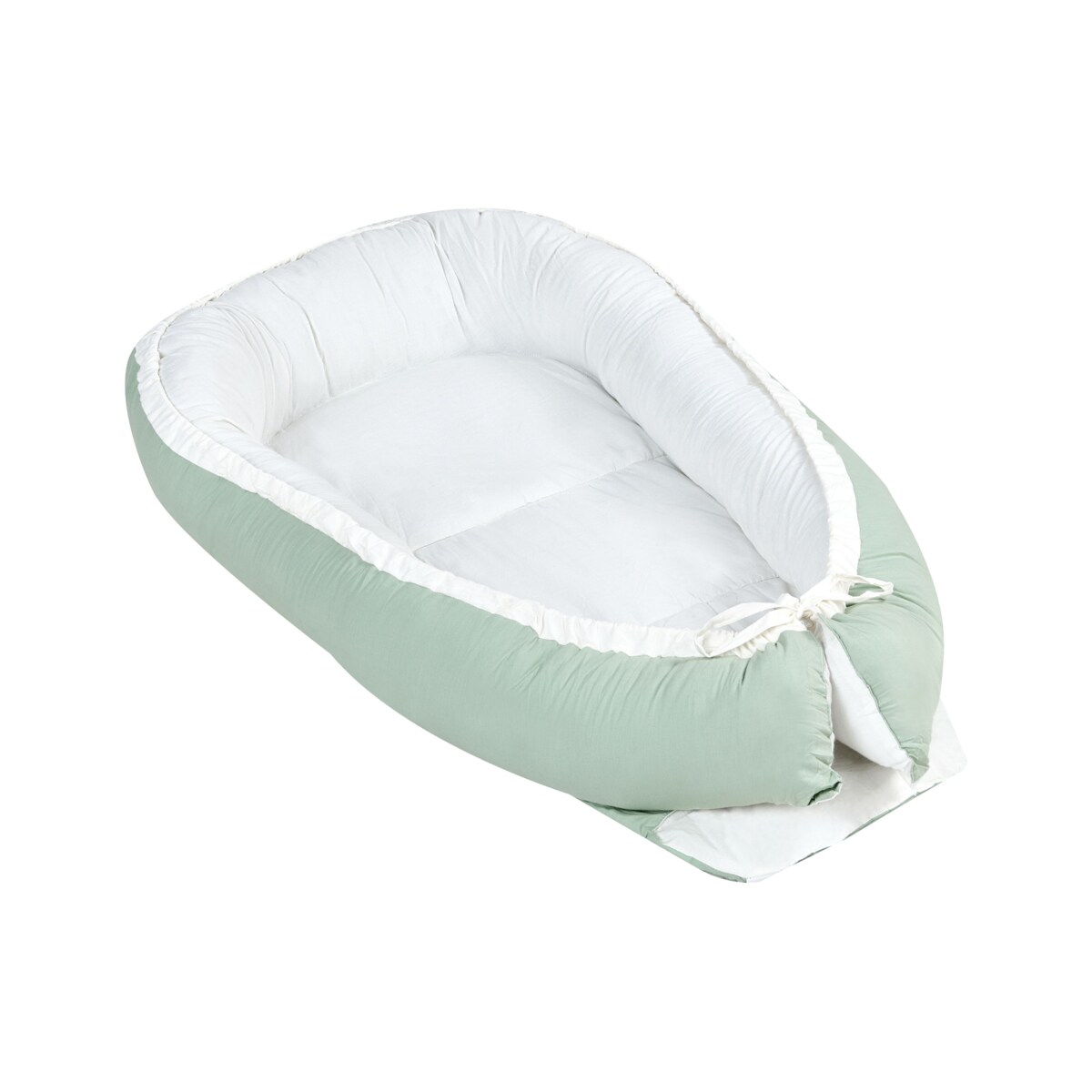 Kokon niemowlęcy 55 x 90 cm jasnozielony z białym EREB