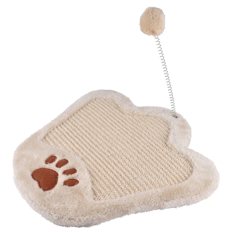 Drapak dla kota w kształcie łapki z pomponem, 35 x 35 x 23 cm