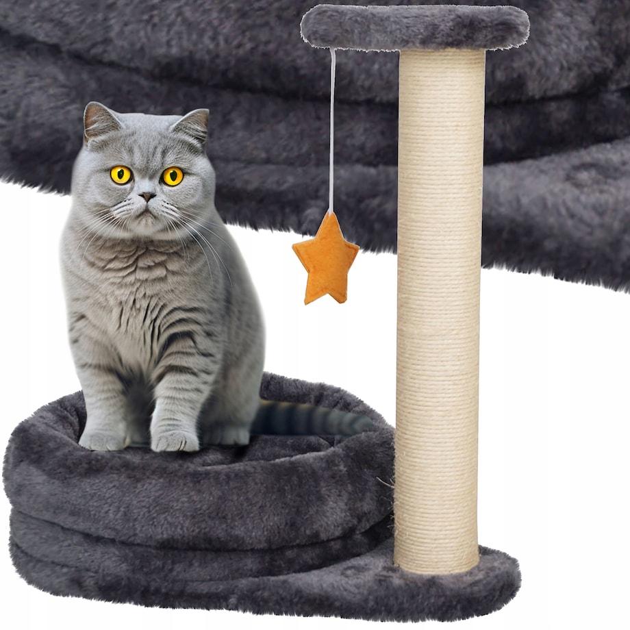 DRAPAK DLA KOTA WIEŻA LEGOWISKO ZABAWKA GWIAZDKI