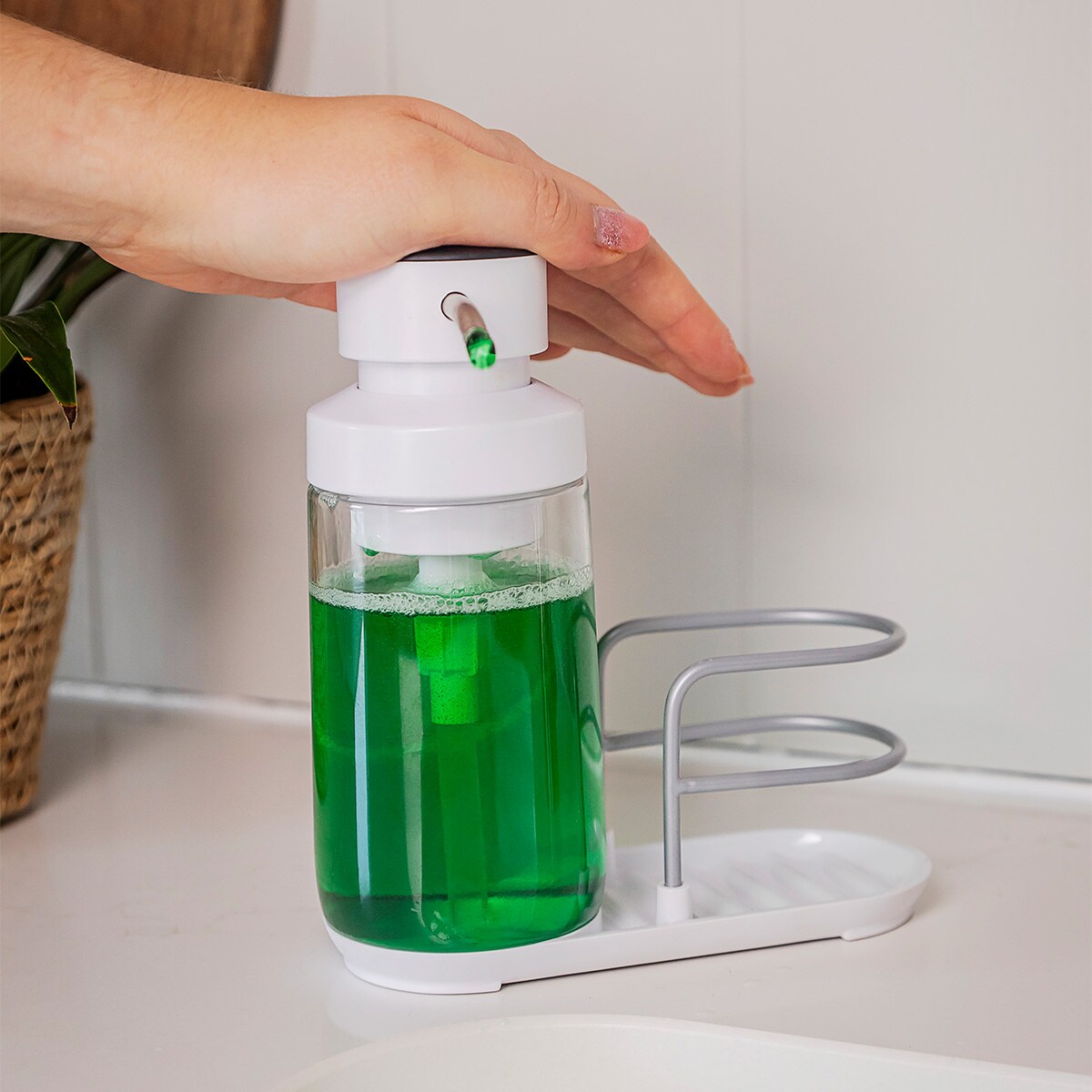 KitchenAid dozownik do płynu ze stojakiem na gąbkę 350 ml