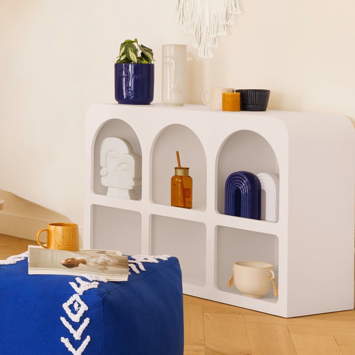 Regał otwarty, niski, biały Solana 110x71,5cm