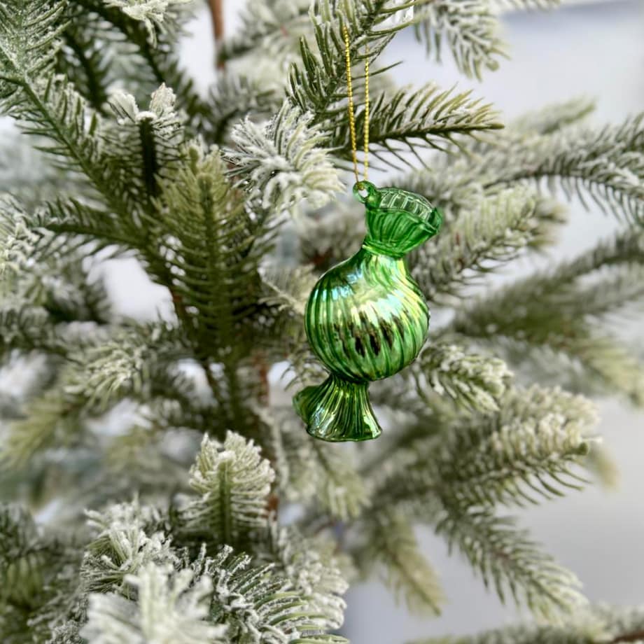 VILLA ITALIA Bombka szklana CUKIEREK green 8 cm