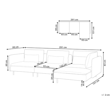 Narożnik modułowy lewostronny szary EGERIS