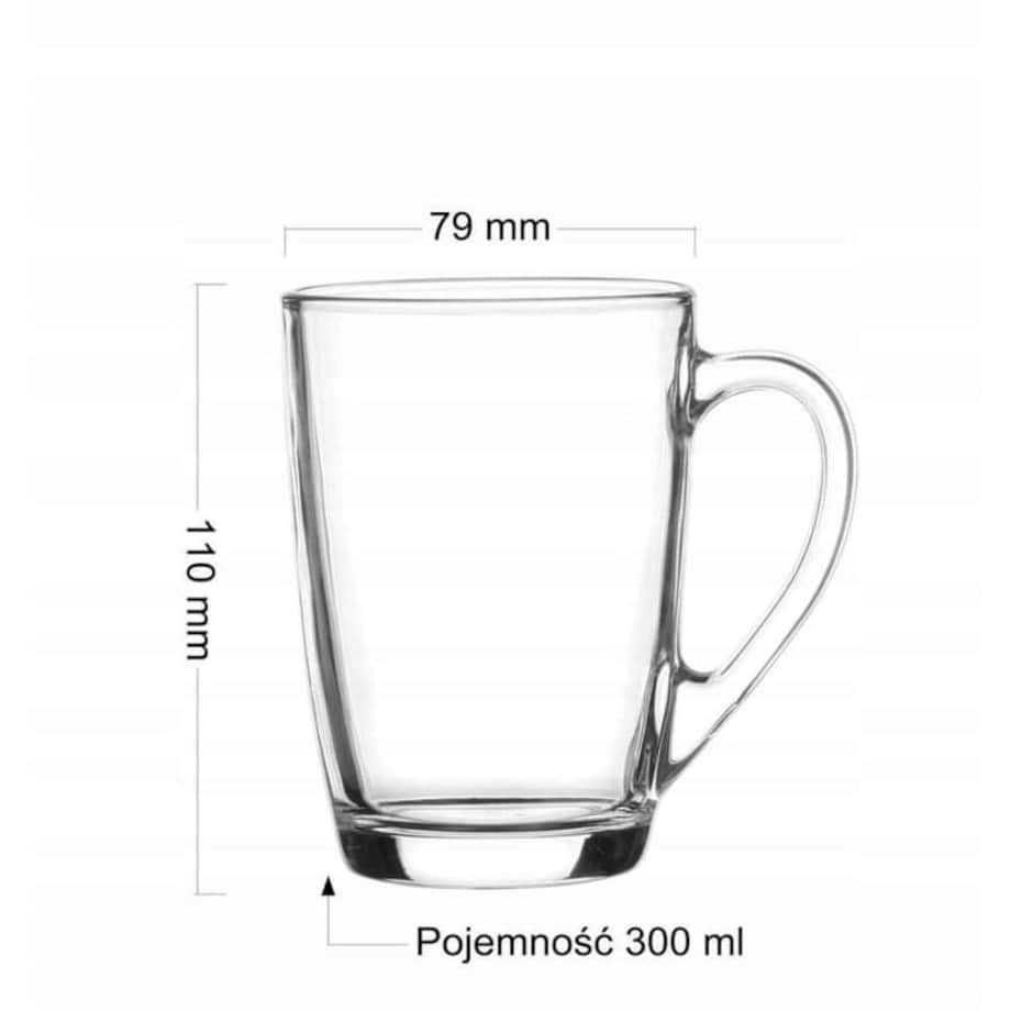 6x szklanki kubki z uchem do kawy latte herbaty Ala 300ml