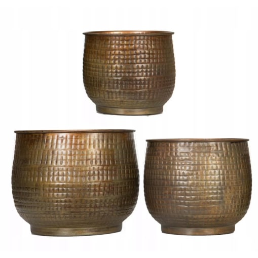 DONICZKA ZŁOTA 20cm METALOWA LOFT RETRO 3 szt BALKONOWA DO DOMU OSŁONKA