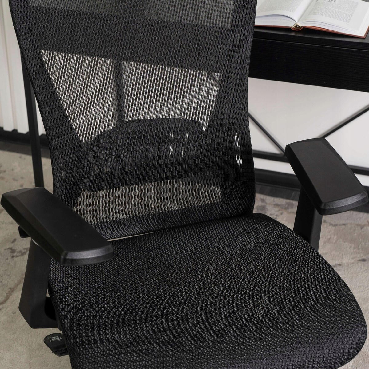 Fotel gamingowy obrotowy ergonomiczny regulowany do biurka czarny LITOS