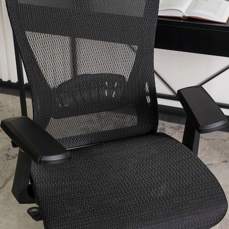Fotel gamingowy obrotowy ergonomiczny regulowany do biurka czarny LITOS