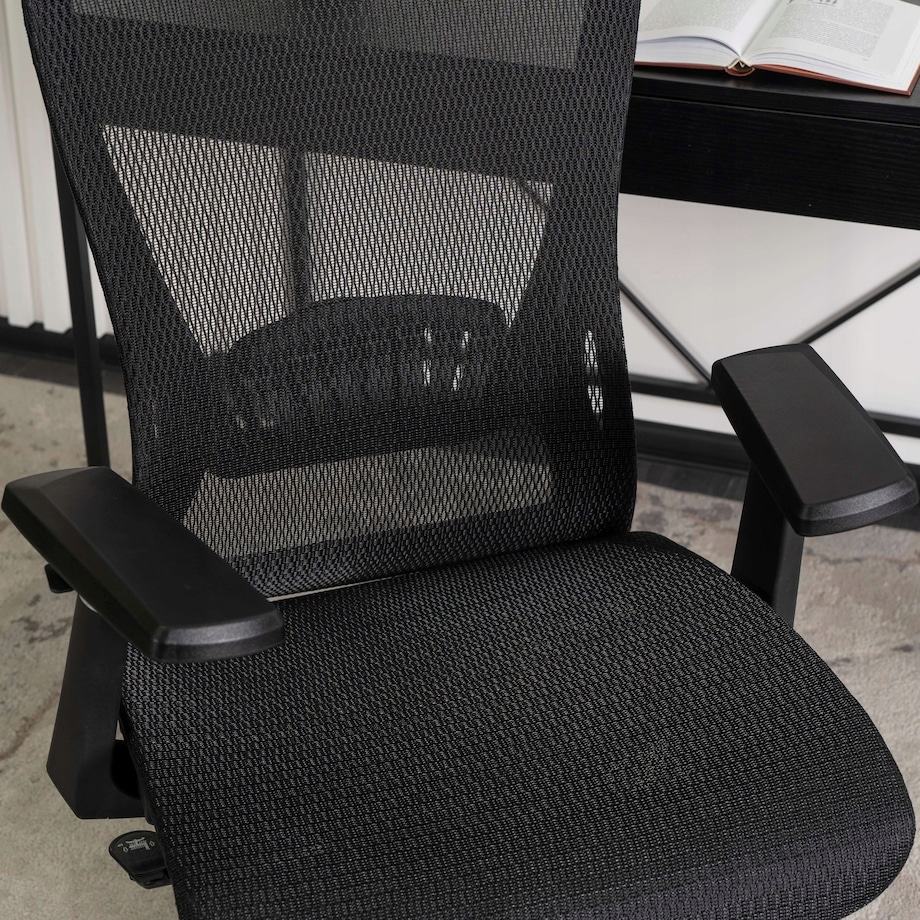 Fotel gamingowy obrotowy ergonomiczny regulowany do biurka czarny LITOS