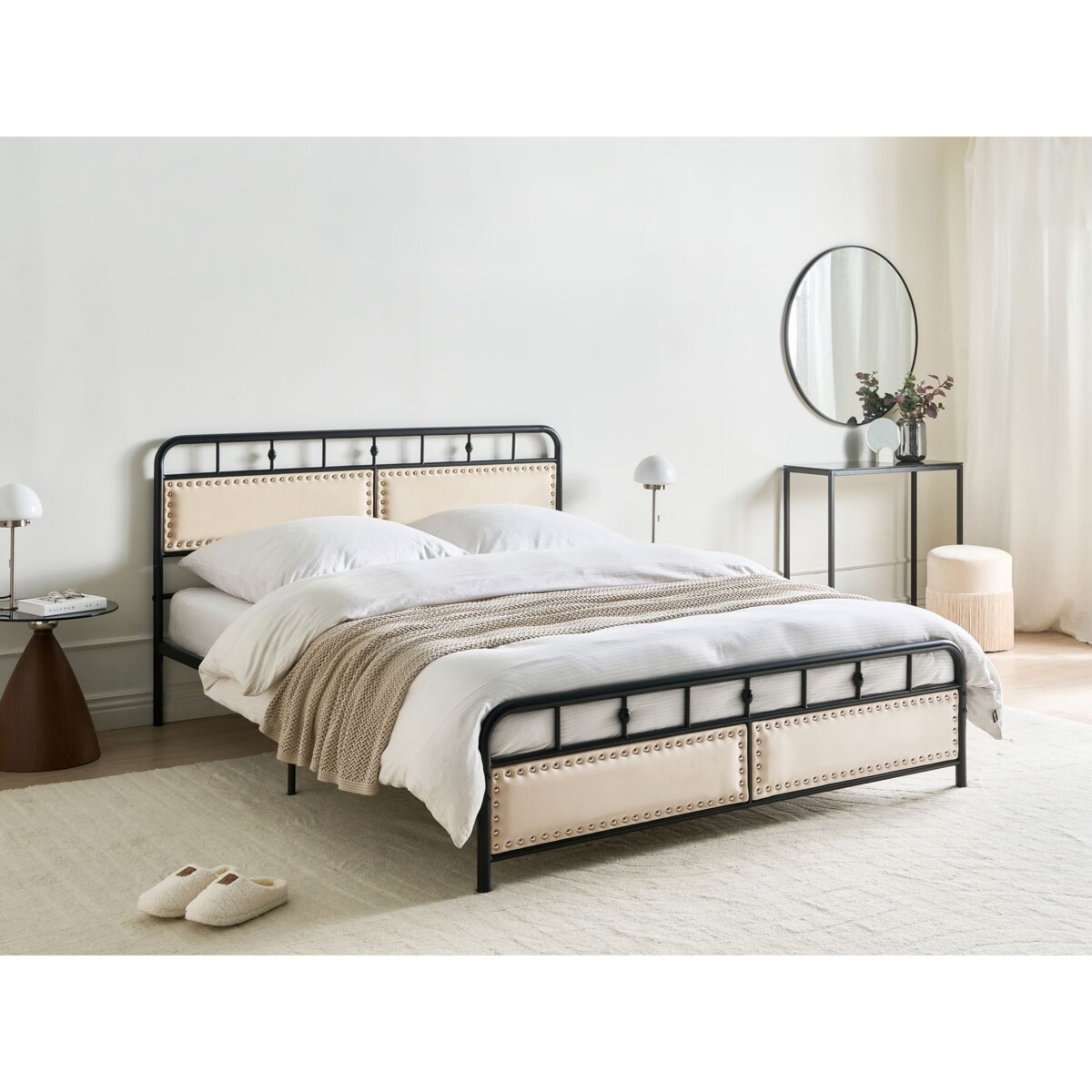 Łóżko Metal BREUILLET 160 x 200 cm Czarny