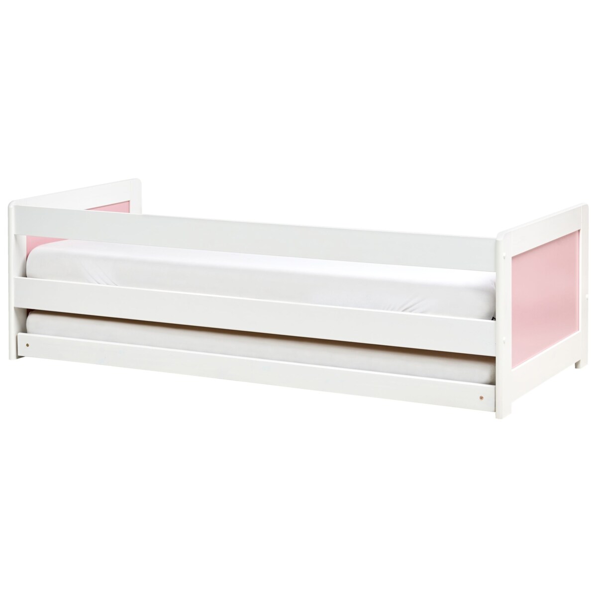 Łóżko wysuwane Drewno sosnowe GRAVELINES 90 x 200 cm Różowy