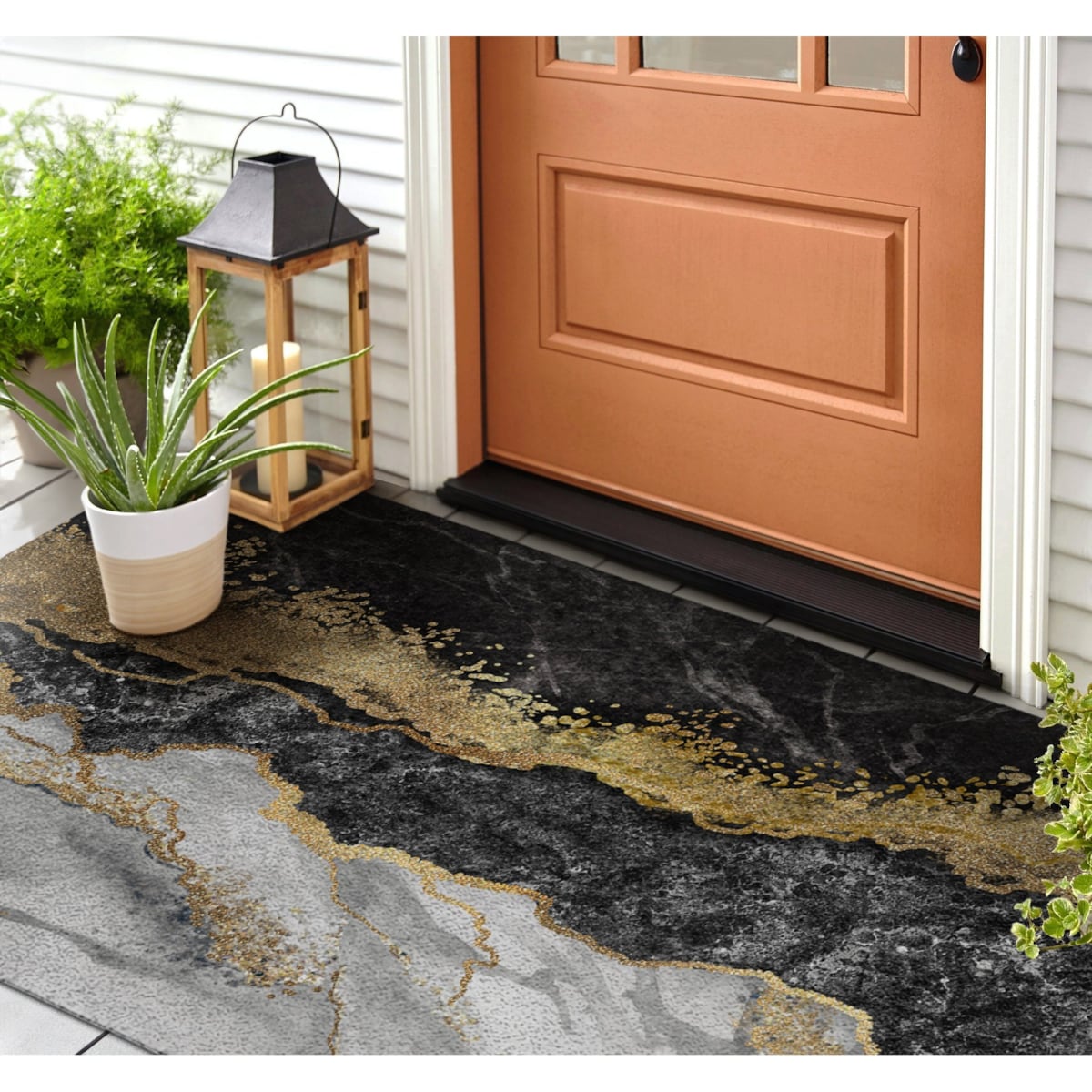 Wycieraczka zewnętrzna XXL Złoty marmur 150x100cm