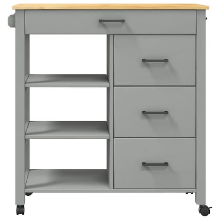 vidaXL Wózek kuchenny MONZA, 84x40x88,5 cm, lite drewno sosnowe