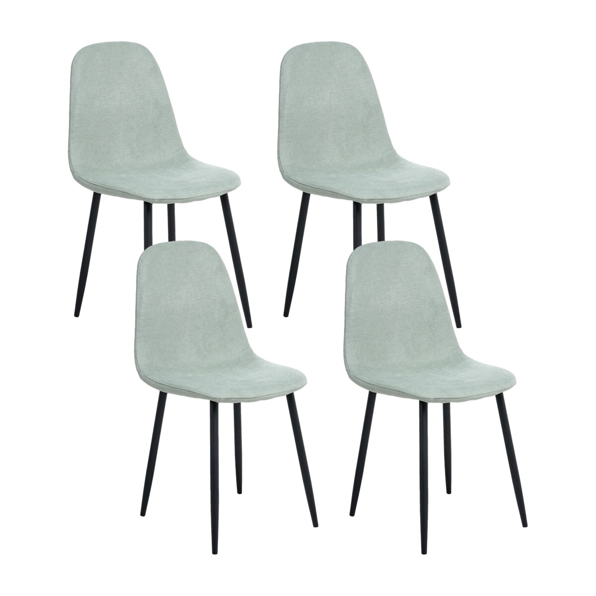 Zestaw 4 krzeseł do jadalni CRANDALL Jasnozielony