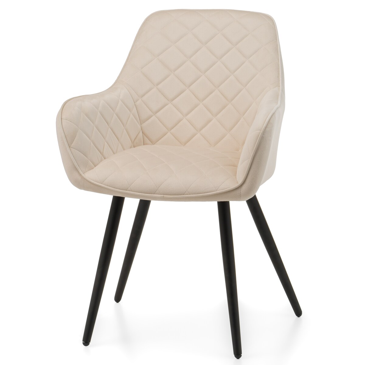 Krzesło tapicerowane COLIN aksamit velvet welur do salonu jadalni beżowy