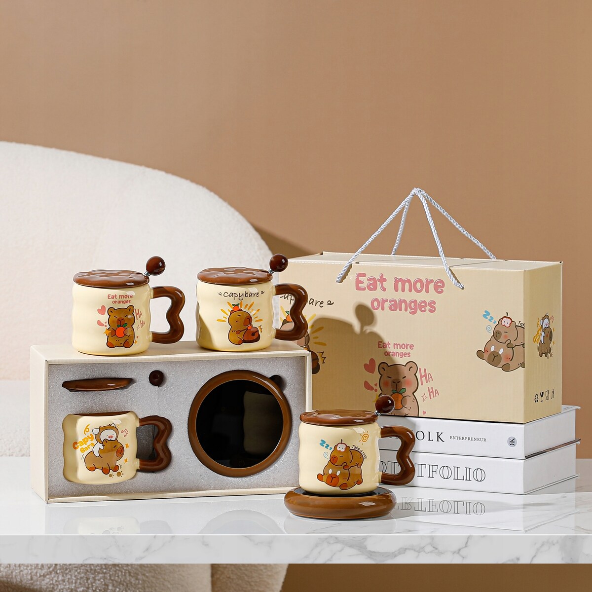 ELEGANCKI Kubek z podgrzewaczem + Łyżka + KABEL USB Kubek świąteczny GIFT