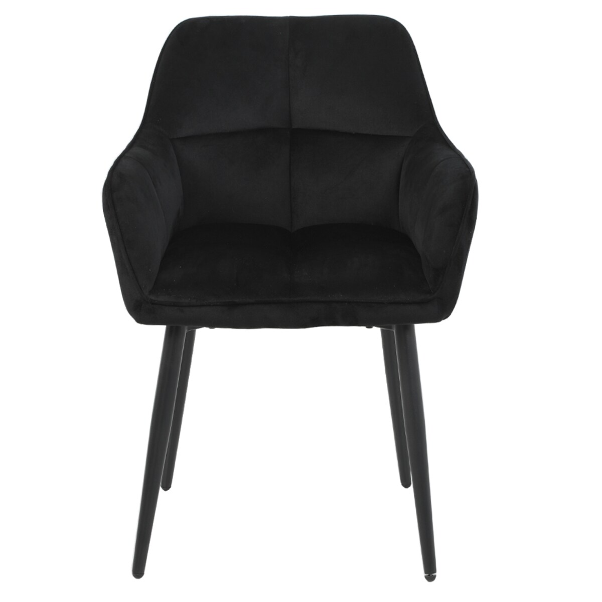 Krzesło welurowe tapicerowane ELIOR czarne na czarnych nogach