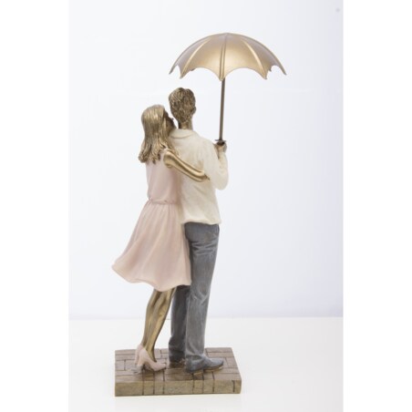 Dekoracja - figurka 30x12x8 cm PARA - stojąca pod parasolem