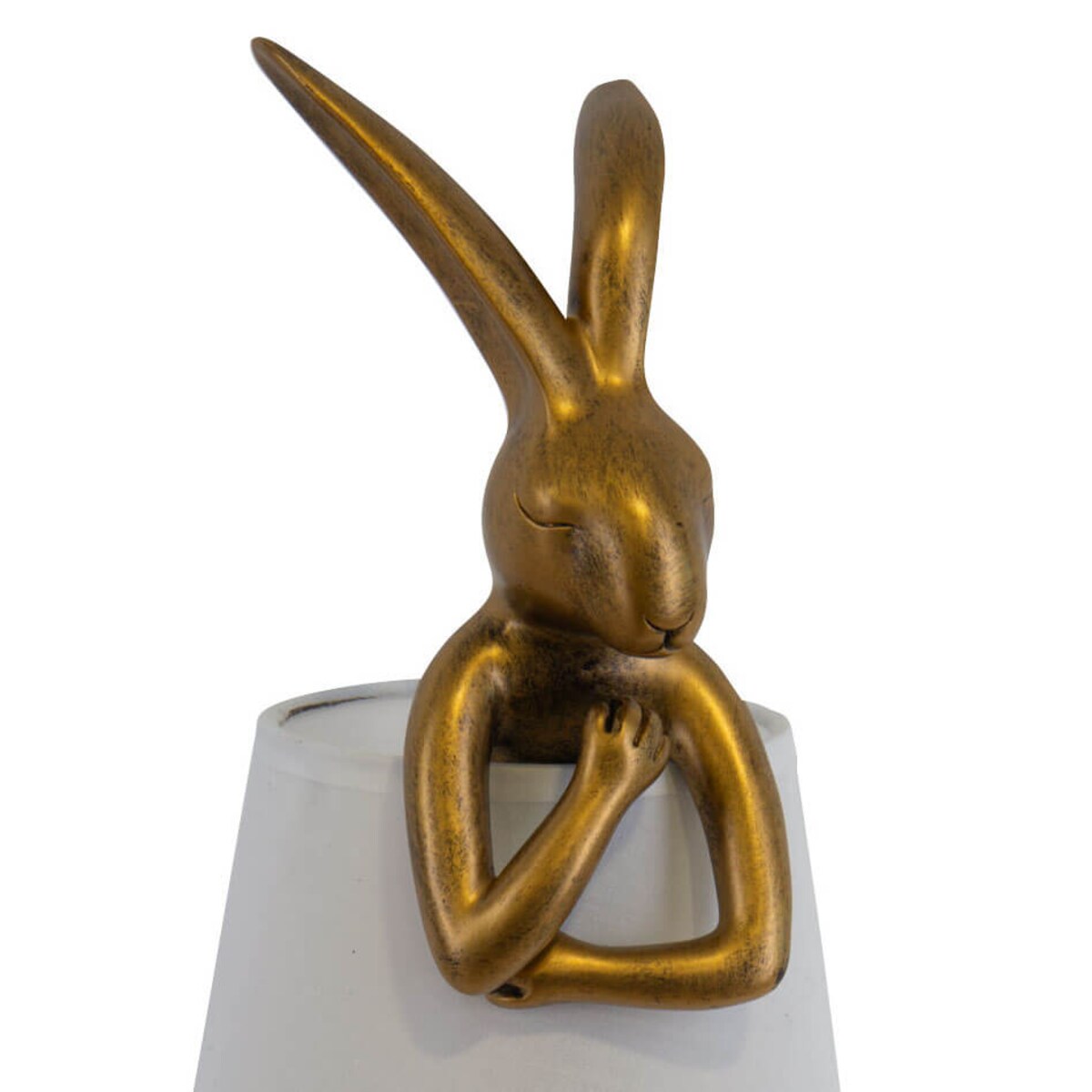 Nowoczesna lampka stołowa Haas TL0107-S Yaskr króliczek biały złoty