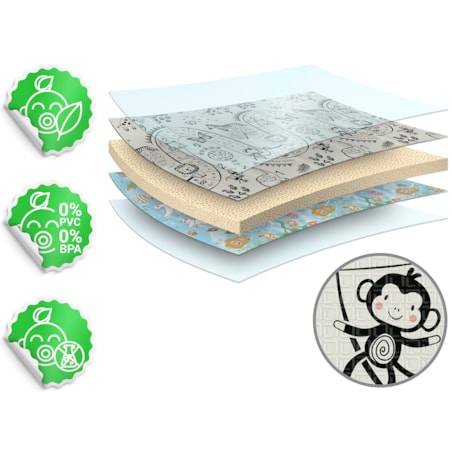 Mata piankowa edukacyjna składana dla dzieci duża 180x200 pianka xpe Nukido