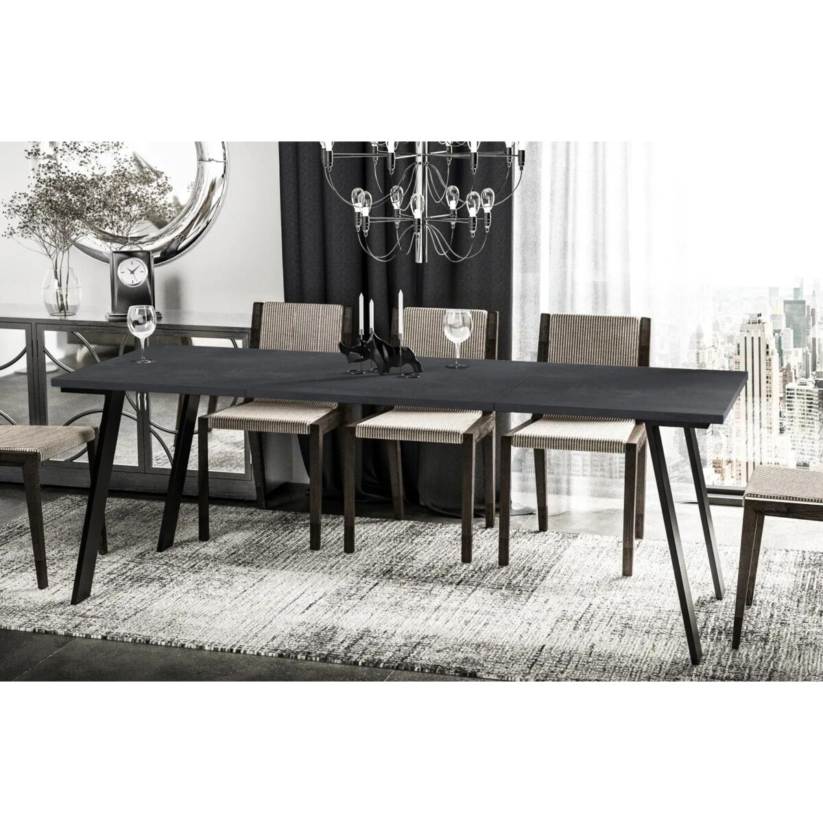 Stół rozkładany LIWIA 130(210)x80 beton ciemny