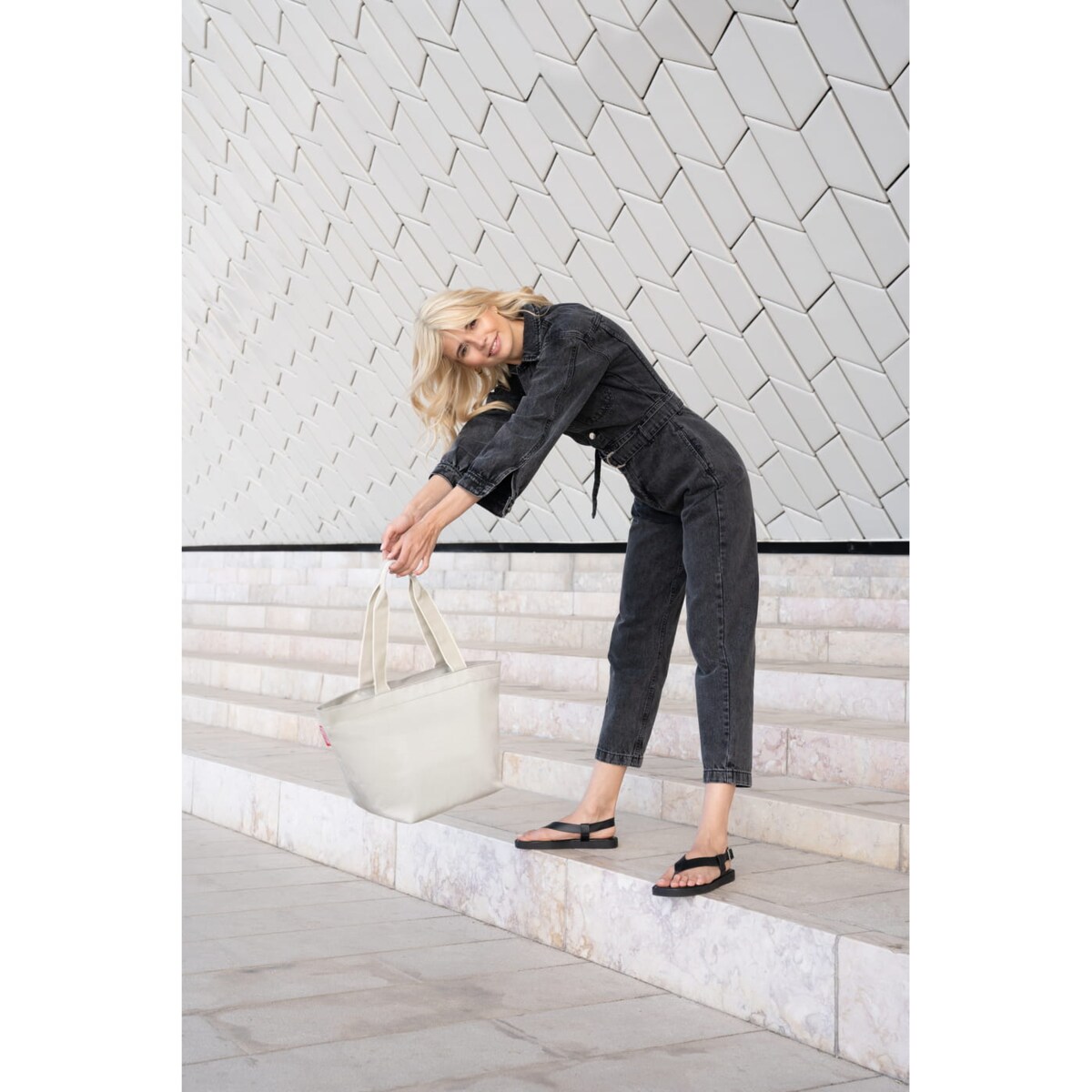 Torba SHOPPER M, herringbone sand