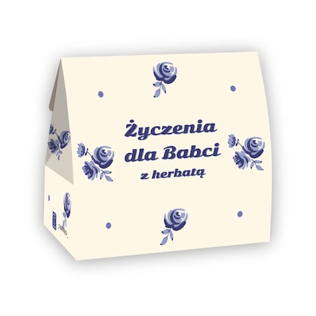 Gotowy zestaw prezentowy „Życzenia dla Babci” herbata sypana PREMIUM mix 5 smaków w saszetkach zaparzacz kubek świeca prezent upominek na Dzień Babci