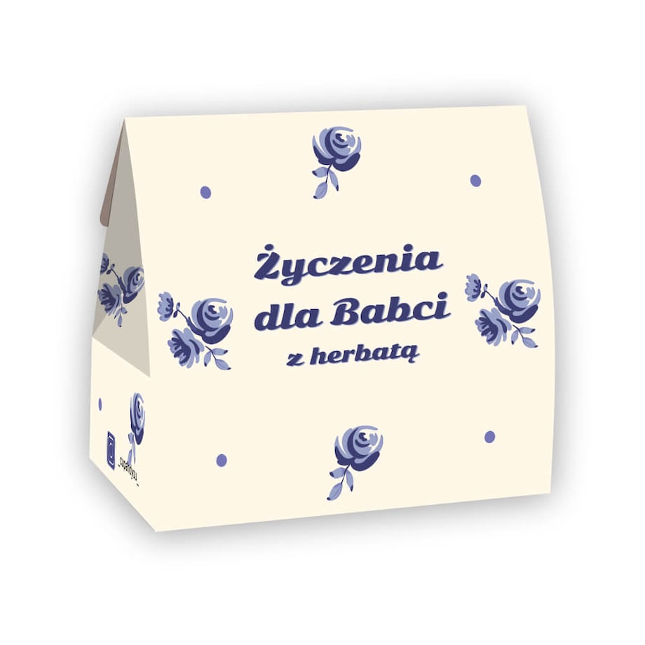 Gotowy zestaw prezentowy „Życzenia dla Babci” herbata sypana PREMIUM mix 5 smaków w saszetkach zaparzacz kubek świeca prezent upominek na Dzień Babci