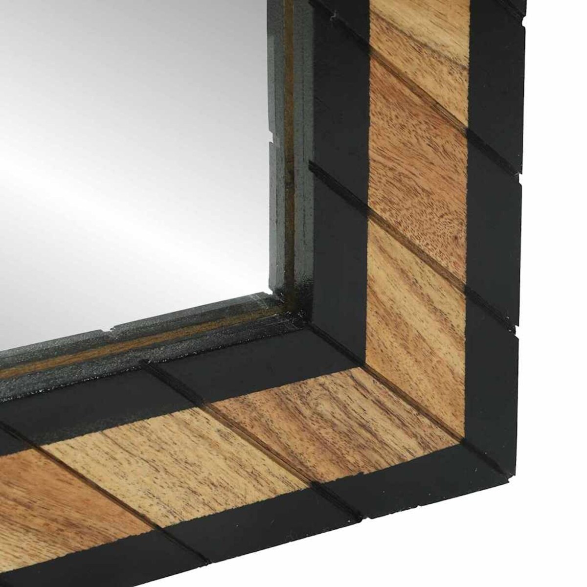 vidaXL Lustro Czarny i Brązowy 90 x 2 x 50 cm Drewno akacjowe