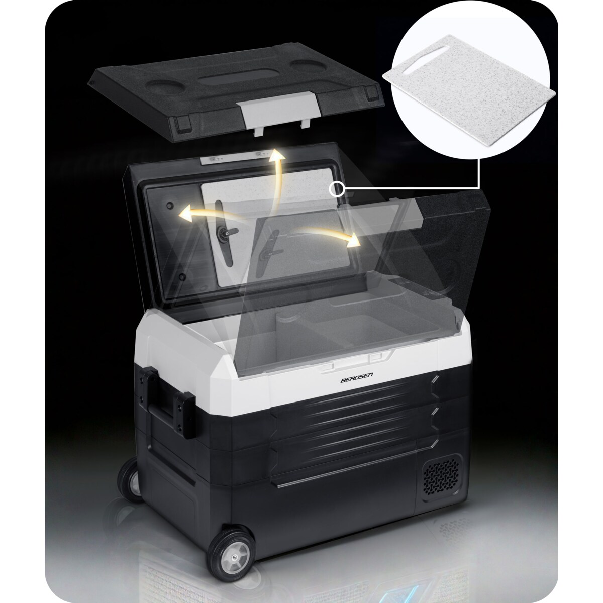 Lodówka turystyczna kompresorowa samochodowa zamrażarka Berdsen 12V 100-240V 40l