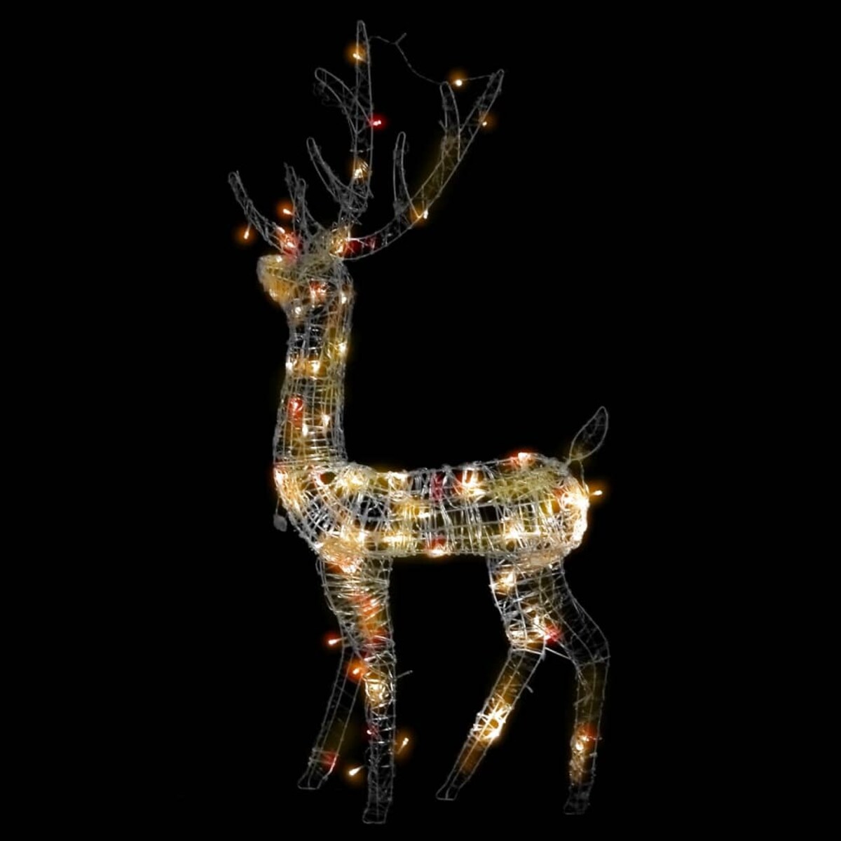 vidaXL Świąteczny renifer, akrylowy, 140 kolorowych diod LED, 120 cm