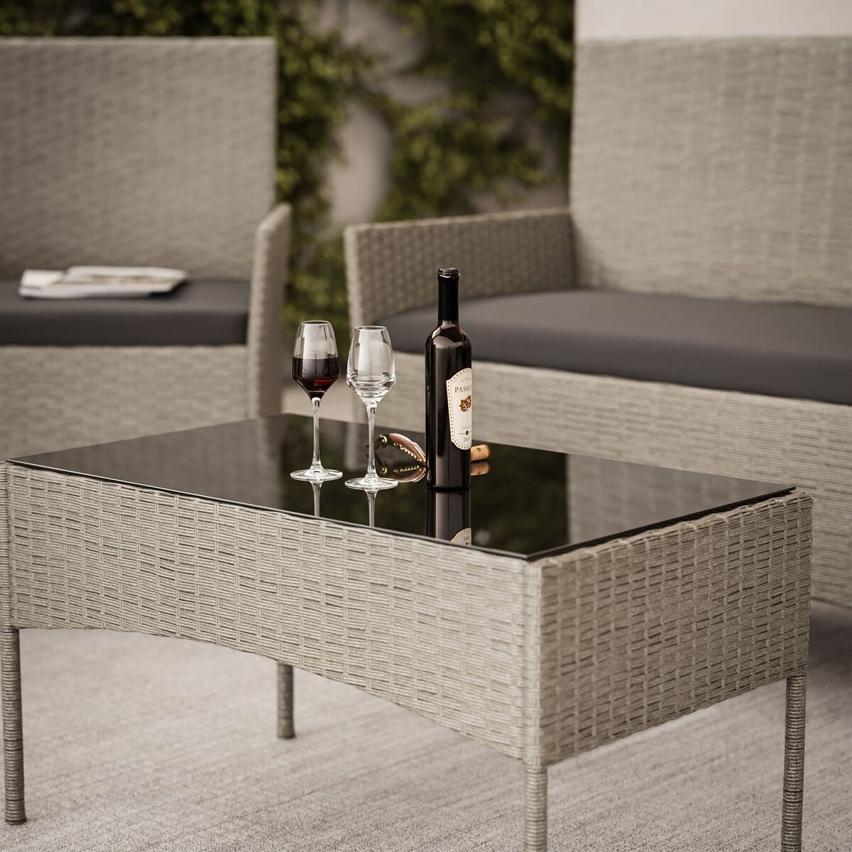 Zestaw mebli rattanowych PERGOLA szary