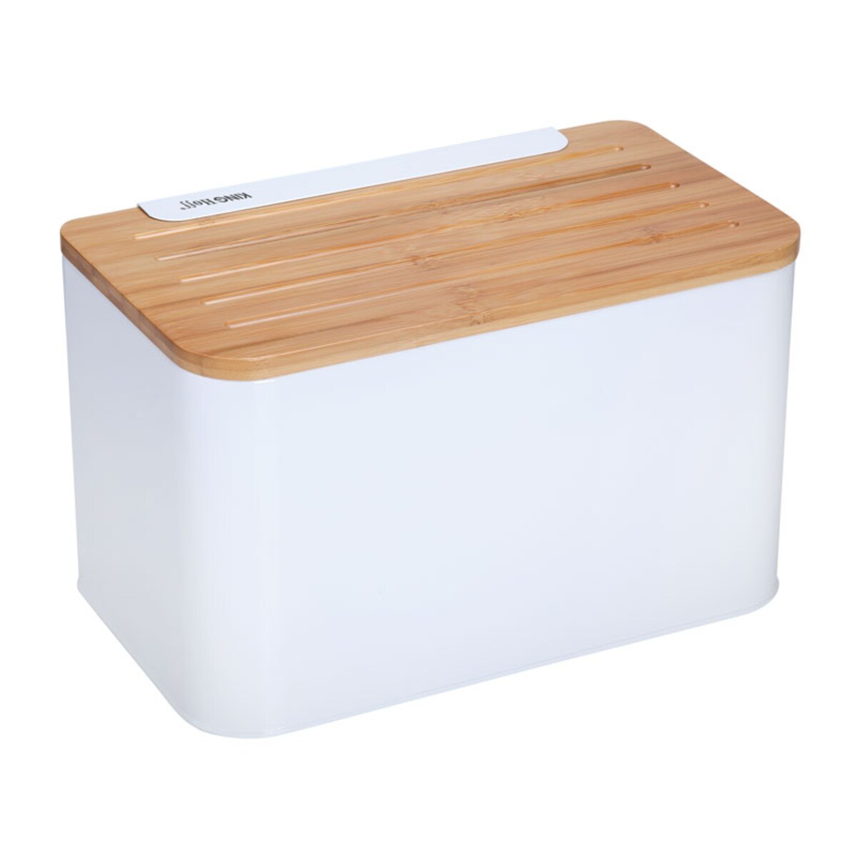 Chlebak stalowy z deską do krojenia biały KINGHOFF