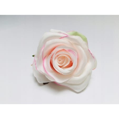 SZTUCZNE KWIATY RÓŻA biało różowa wyrobowa do stroika wiązanki bukiet dekor