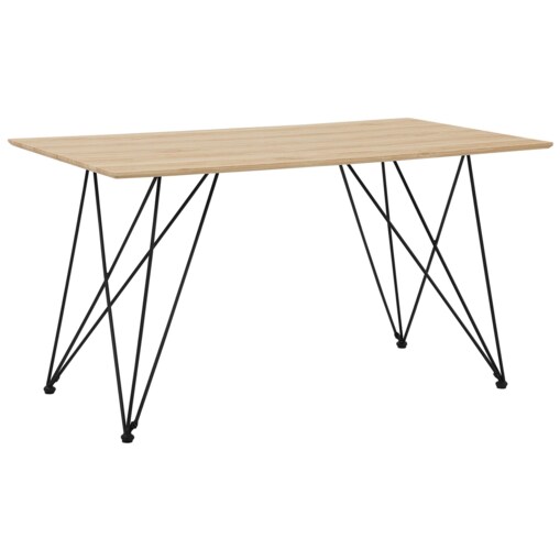 Stół do jadalni 140 x 80 cm jasne drewno z czarnym KENTON