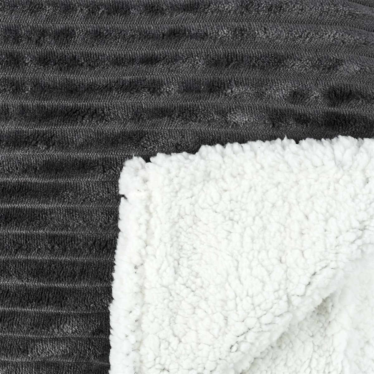 Koc Sherpa Intesi ciepły i miękki szary 180x220 na łóżko i kanapę do salonu