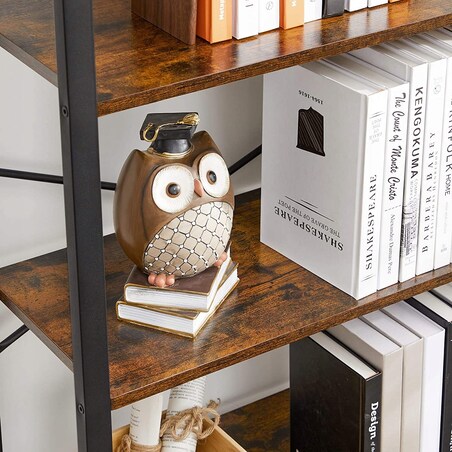 Regał Półka Na Książki 66X30X186 Cm Rustykalny Brąz (Vintage), Czarny