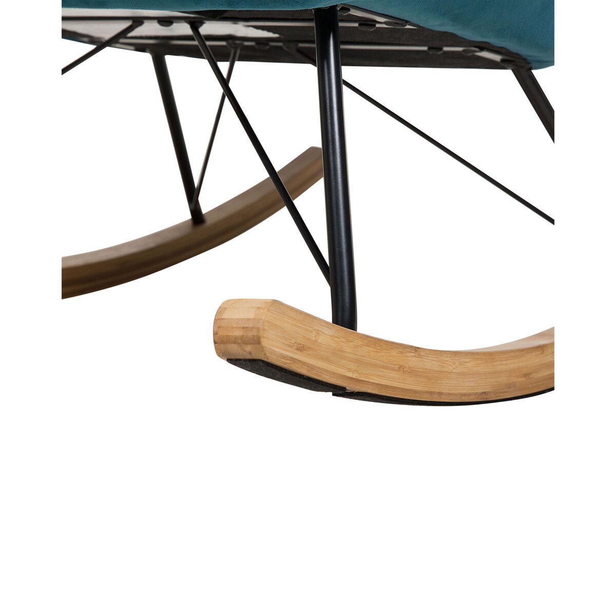 Fotel bujany welurowy niebieski ELLAN