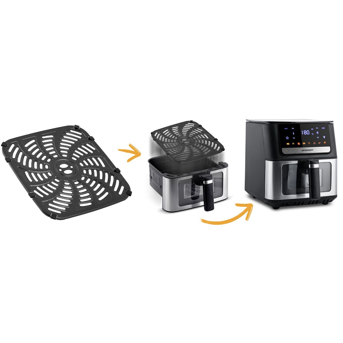 Ruszt tacka do frytkownicy beztłuszczowej Air Fryer 23x22 cm Berdsen 365590