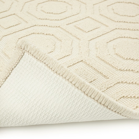 Dywanik łazienkowy Lino 60x90 cm bawełniany geometryczny beżowy