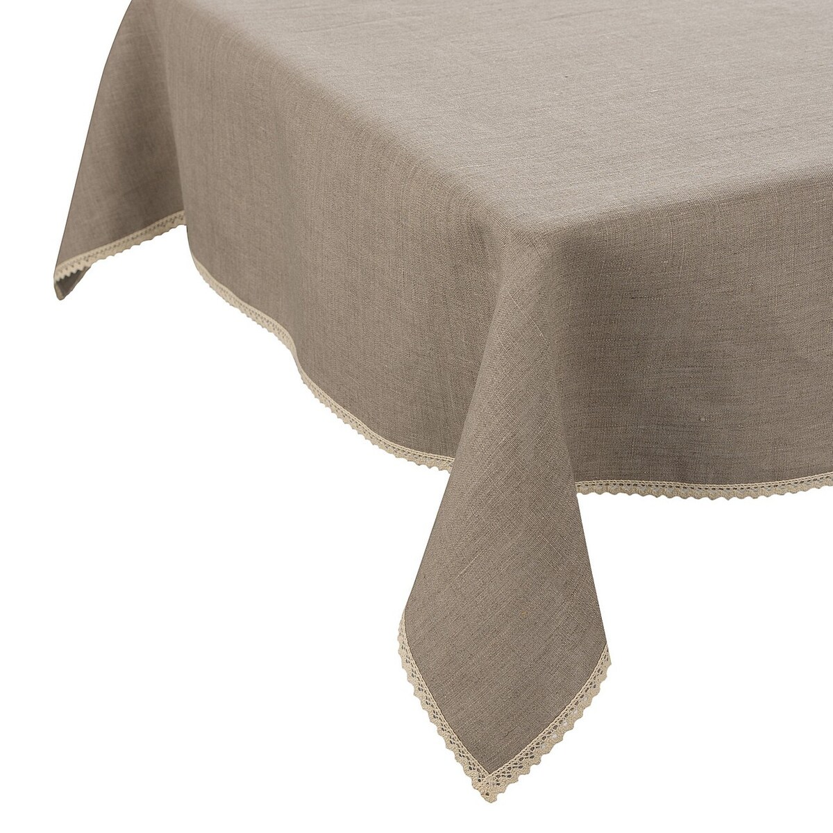 Obrus lniany z koronką 140x210 cm lniany