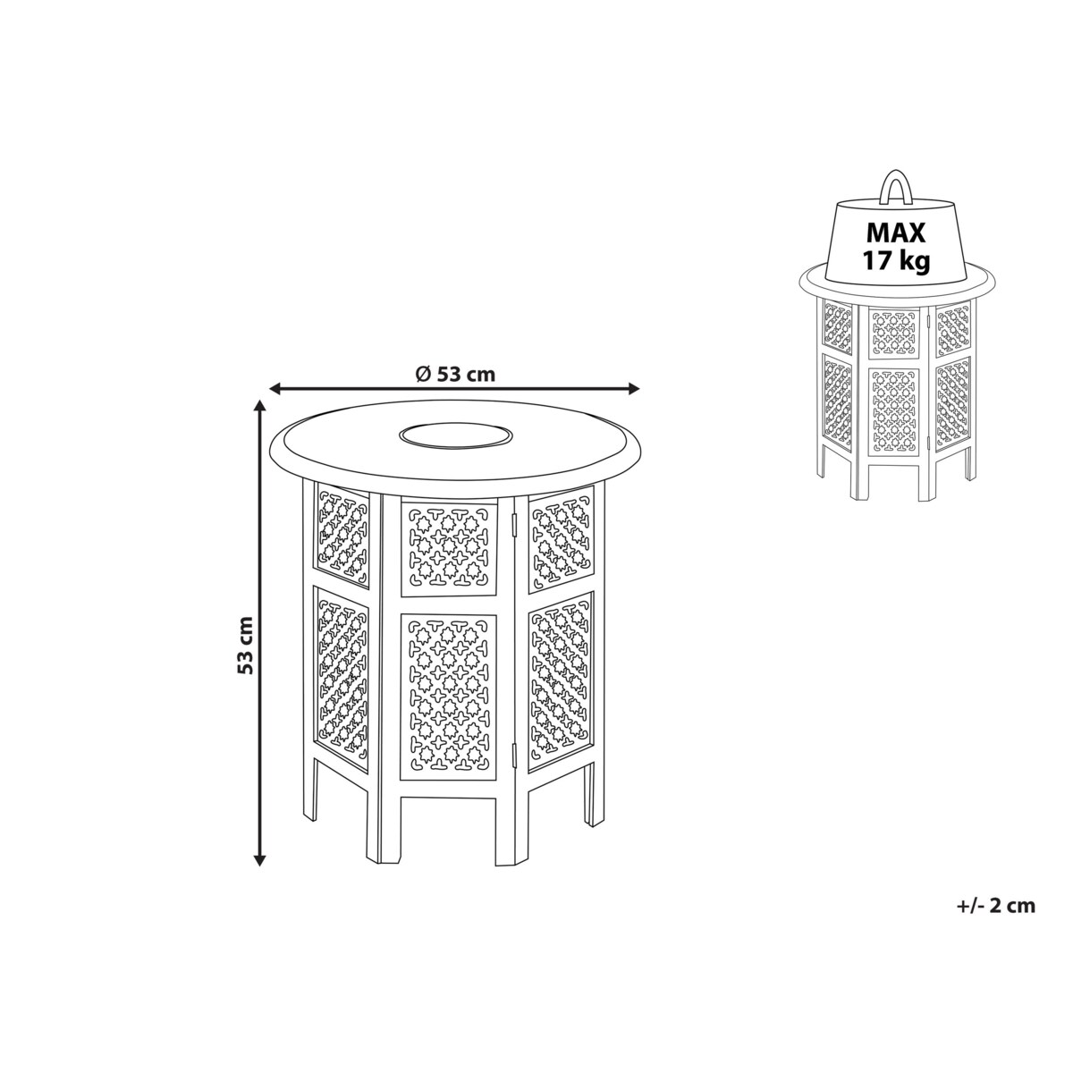 Stolik pomocniczy drewno mango ciemne KUMALI