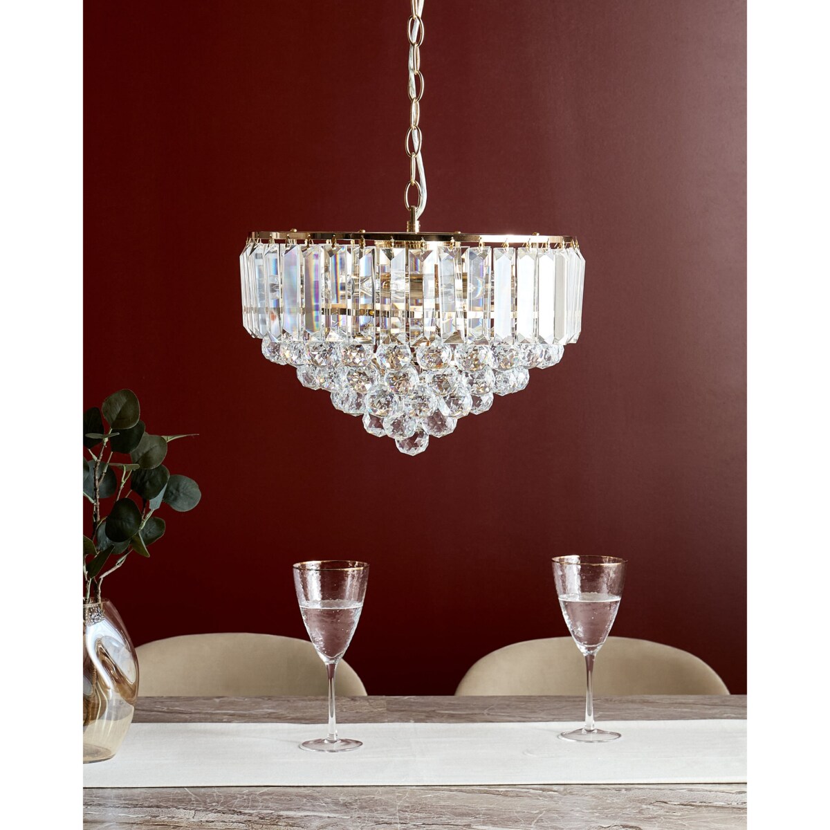 Żyrandol kryształowy 40 cm złoty ACHEIRO