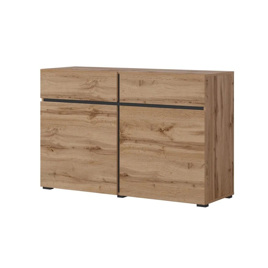 Komoda CROSS 2D2S 119cm dąb wotan/czarna