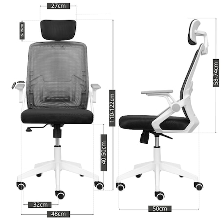 Krzesło biurowe fotel obrotowy regulowany ergonomiczny biały