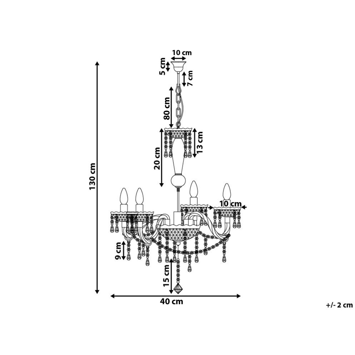 Żyrandol metalowy czarny KALANG