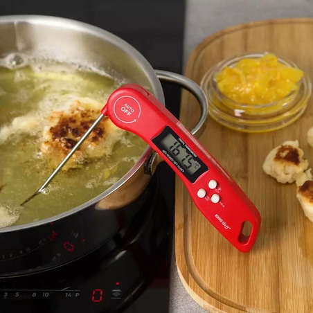 Termometr elektroniczny do potraw -50-300c lcd KINGHOFF czerwony