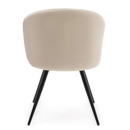 Krzesło tapicerowane obrotowe welurowe do salonu MODENA beżowe