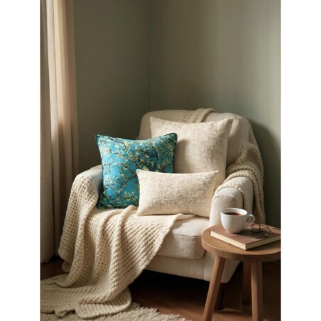 Kremowo turkusowy zestaw poduszek dekoracyjnych Sigrid Sakura